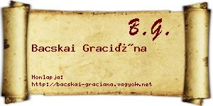 Bacskai Graciána névjegykártya